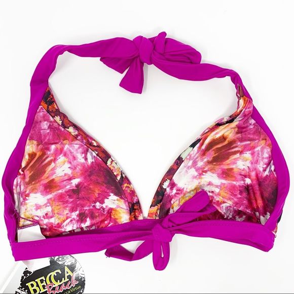 Becca reversible triangle bikini top Large NWT - Picture 2 of 3